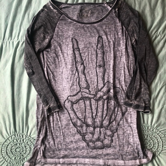 L.O.L. Vintage Tops - LOL vintage skeleton peace sign t-shirt